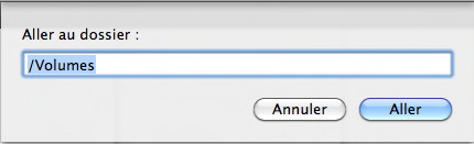 Mac OS X - Aller au dossier