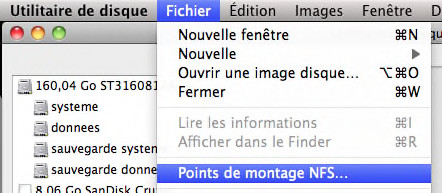 Mac OS X - Points de montage NFS